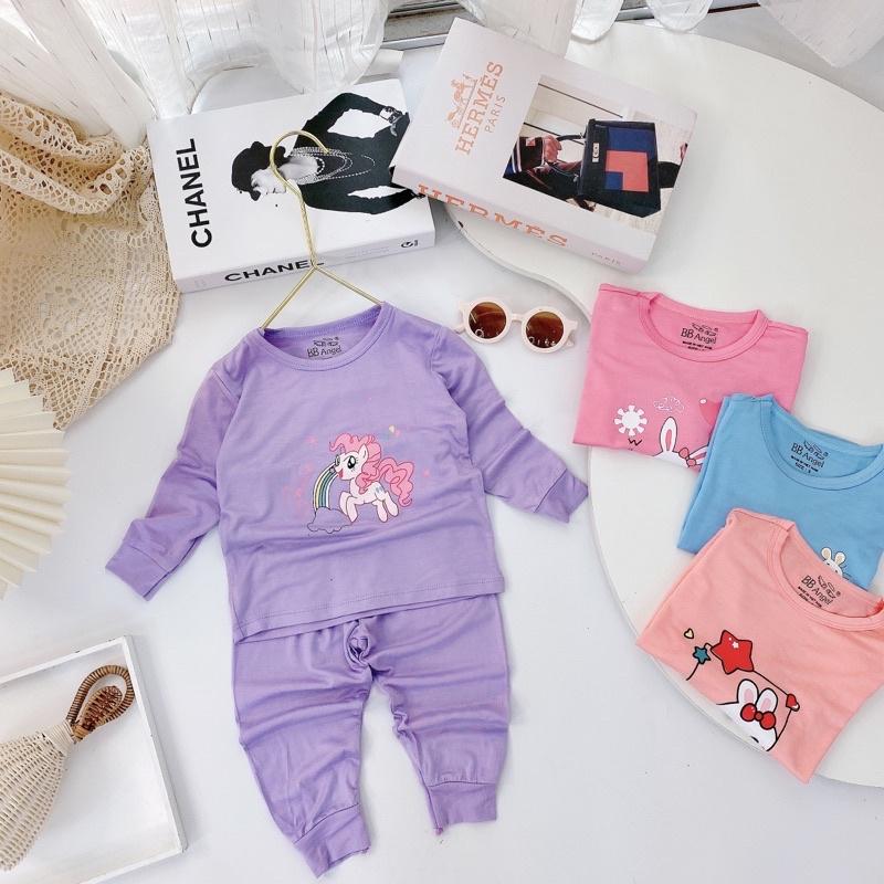 Bộ dài tay thun lạnh in hình cho bé trai/ bé gái