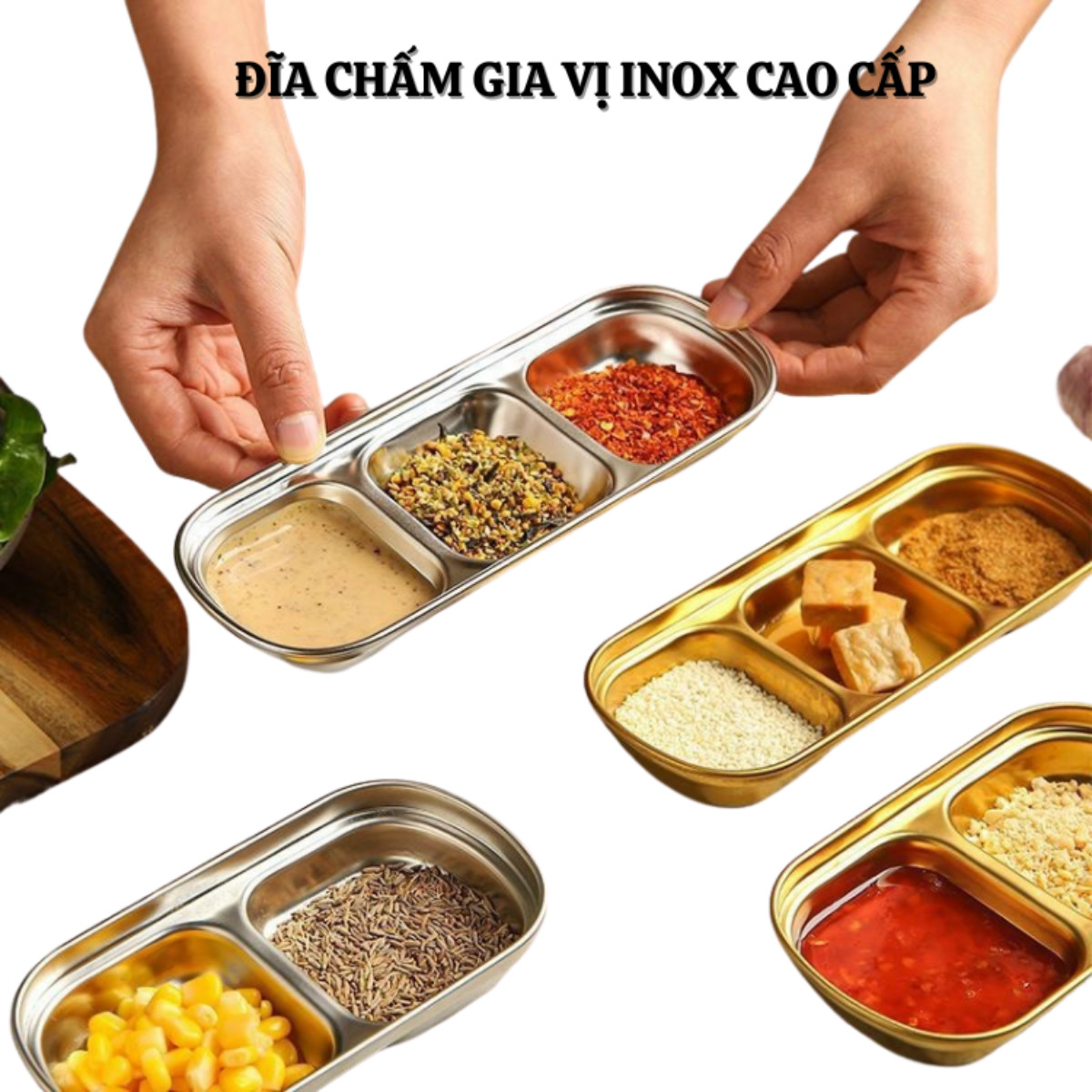 Khay dĩa Inox 304 cao cấp đến từ Hàn Quốc đựng nước chấm gia vị chống mài mòn