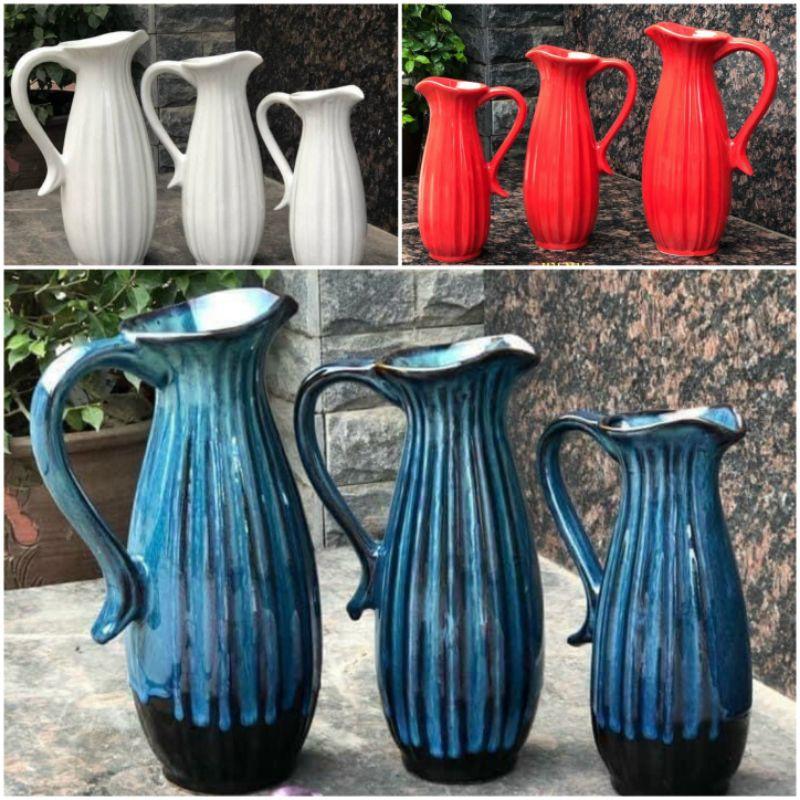 Lọ cắm hoa dáng bình sữa Bát Tràng - Lọ decor trang trí nhà cửa