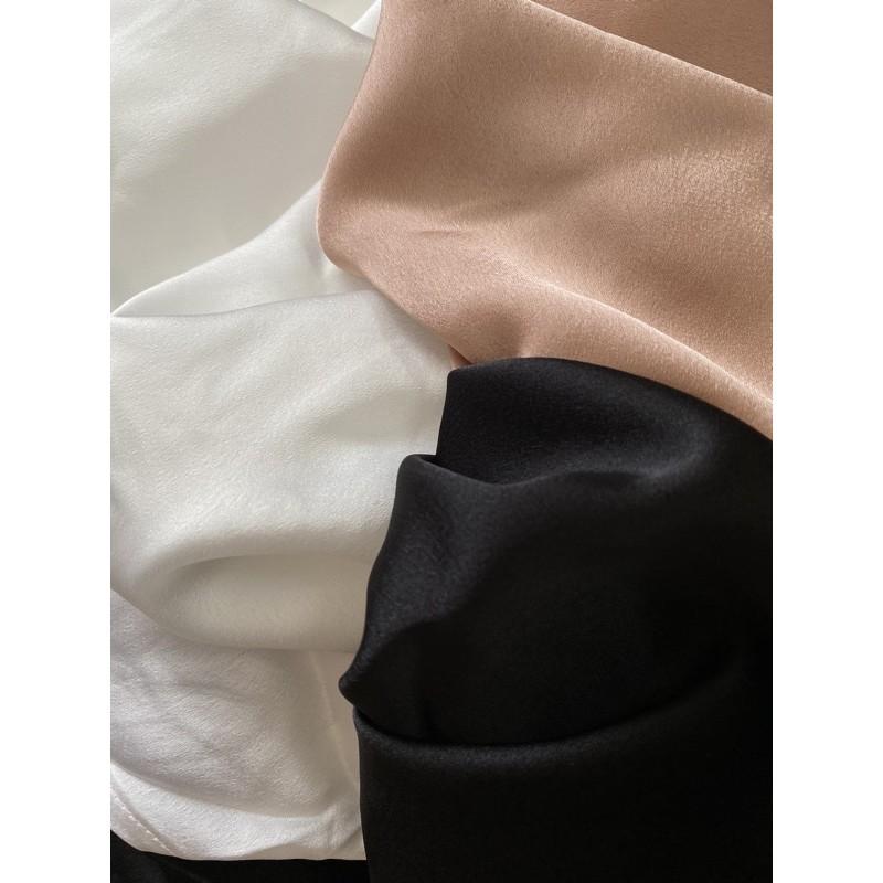 Áo sơmi công sở satin kèm ảnh thật