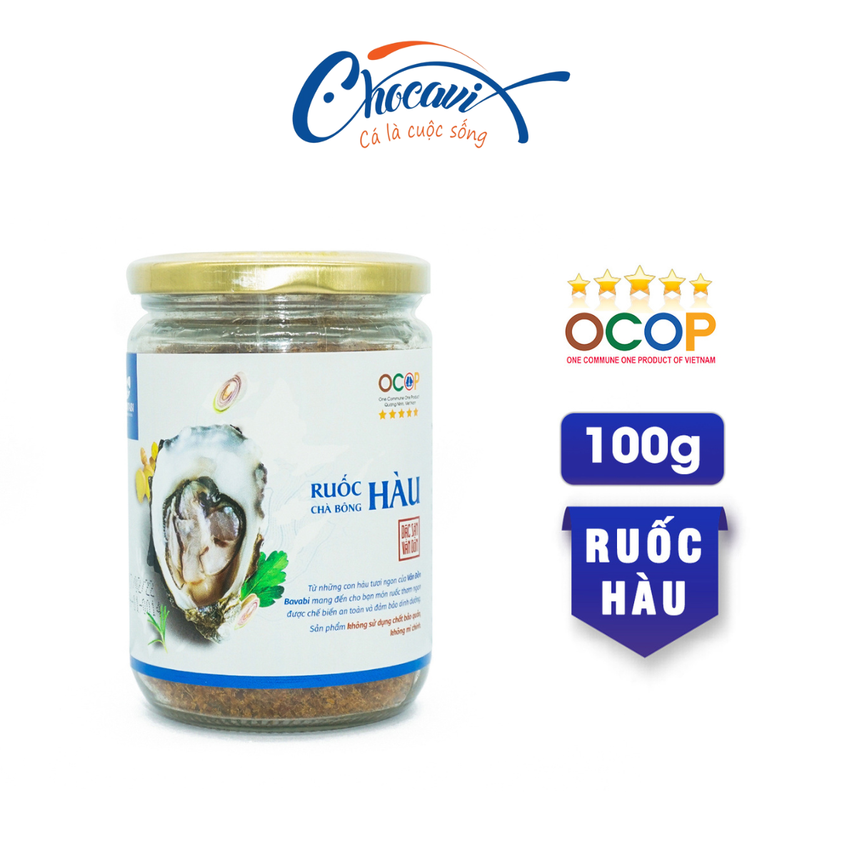 Hũ 100g Ruốc hàu Bavabi thực phẩm đóng hộp đặc sản Quảng Ninh, Đảm bảo vệ sinh An toàn thực phẩm