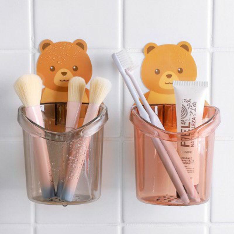 Cốc gấu dán tường để bàn chải kem đánh răng dính tường siêu chắc