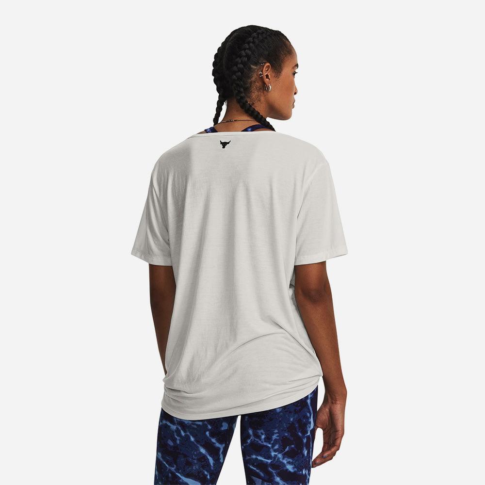 Áo thun thể thao nữ Under Armour Project Rock Completer Deep V T - 1380234-114