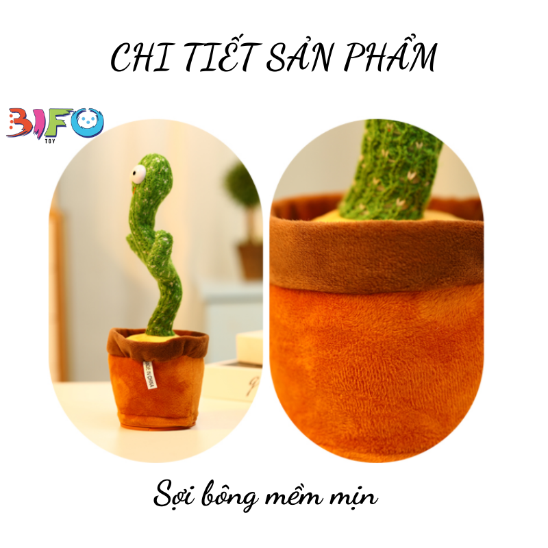 Đồ chơi nhồi bông xương rồng nhảy múa uốn lượn Dancing Cactus phát ra âm thanh vui nhộn biết nhại tiếng