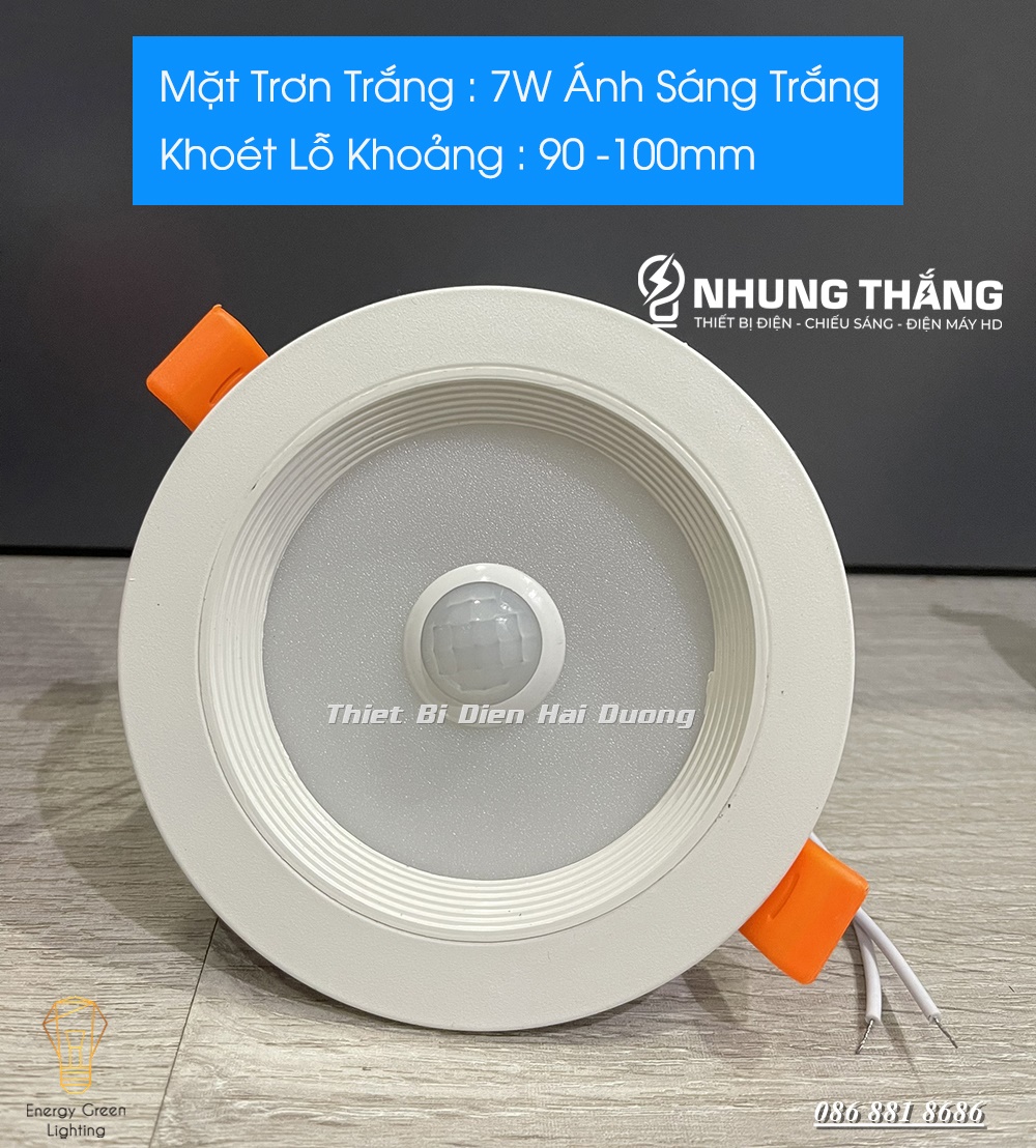 Đèn Led Âm Trần Cảm Biến 5W-7W-9W DL-604 - Chip Led Siêu Sáng - Ánh Sáng Trắng - Có Video