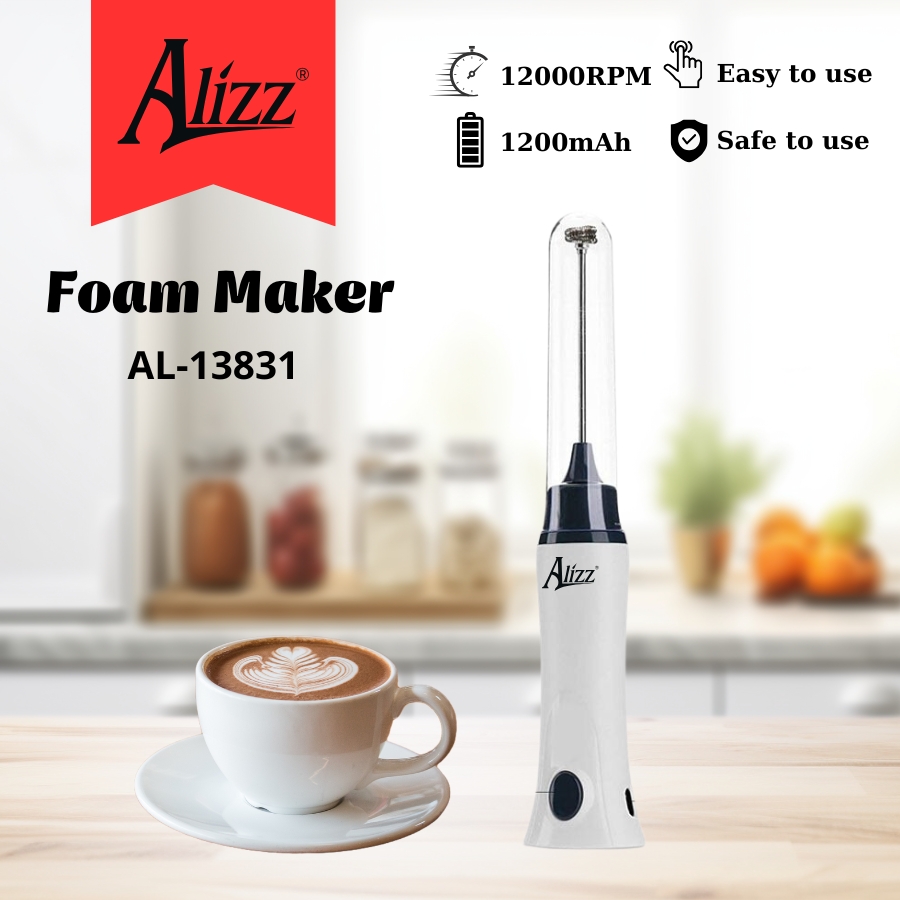 Máy Tạo Bọt Cafe Đánh Foam Trứng Cầm Tay Sạc Điện Alizz Al-13831