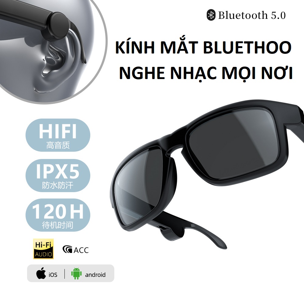 Kính mắt nam nữ XG88 thông minh kết nối Bluethoo nghe nhạc mọi lúc mọi nơi hỗ trợ đàm thoại hàng cao câp