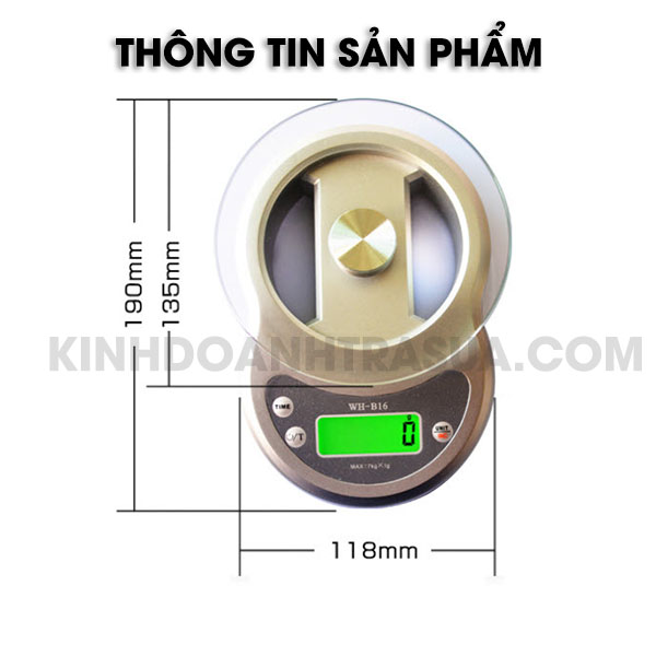 Cân Điện Tử Cao Cấp WH-B16  Mặt Kính Chịu Lực  1Gr - 7Kg