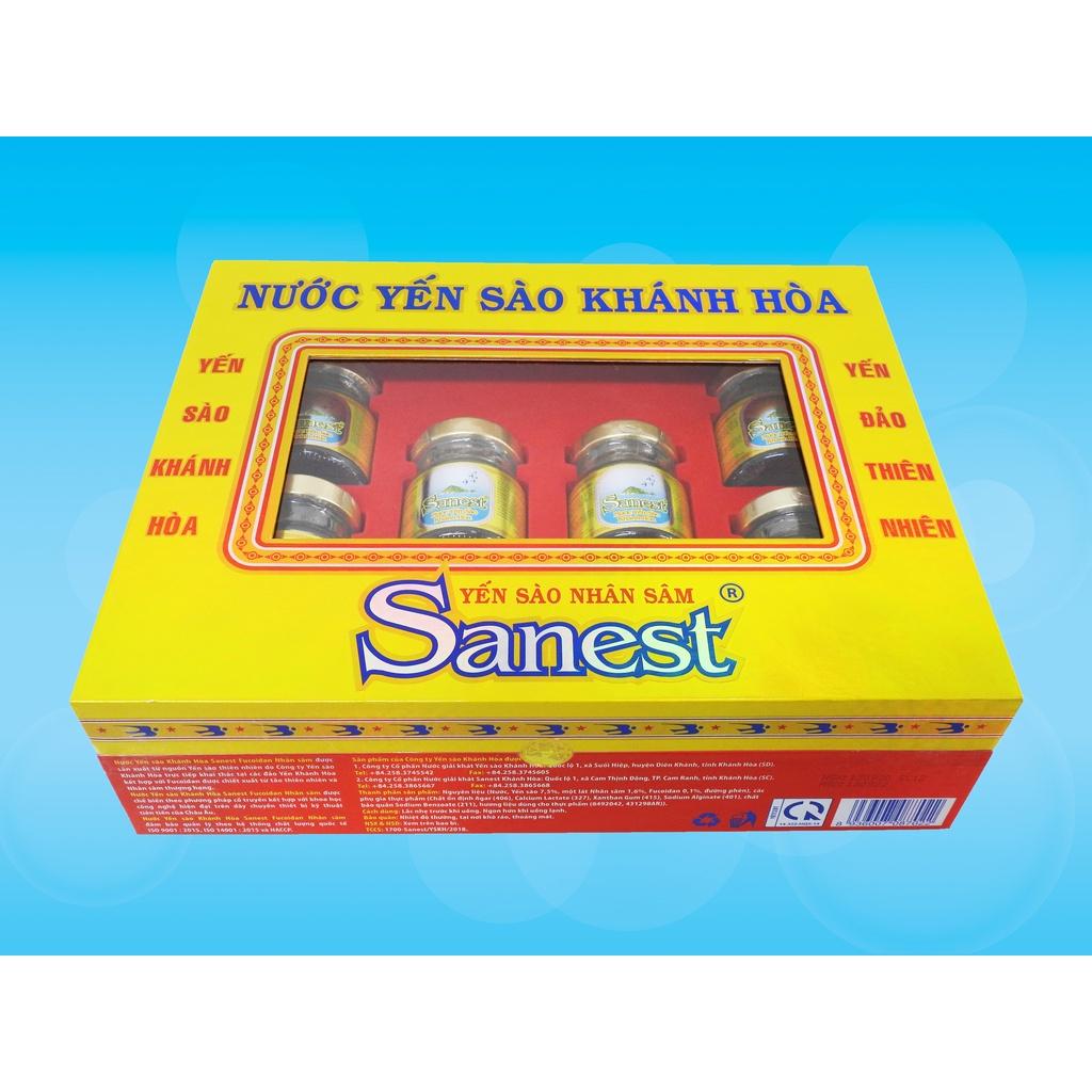 [Hộp 6 lọ] Nước Yến sào Khánh Hòa Sanest Fucoidan Nhân sâm đóng lọ 70ml - 700