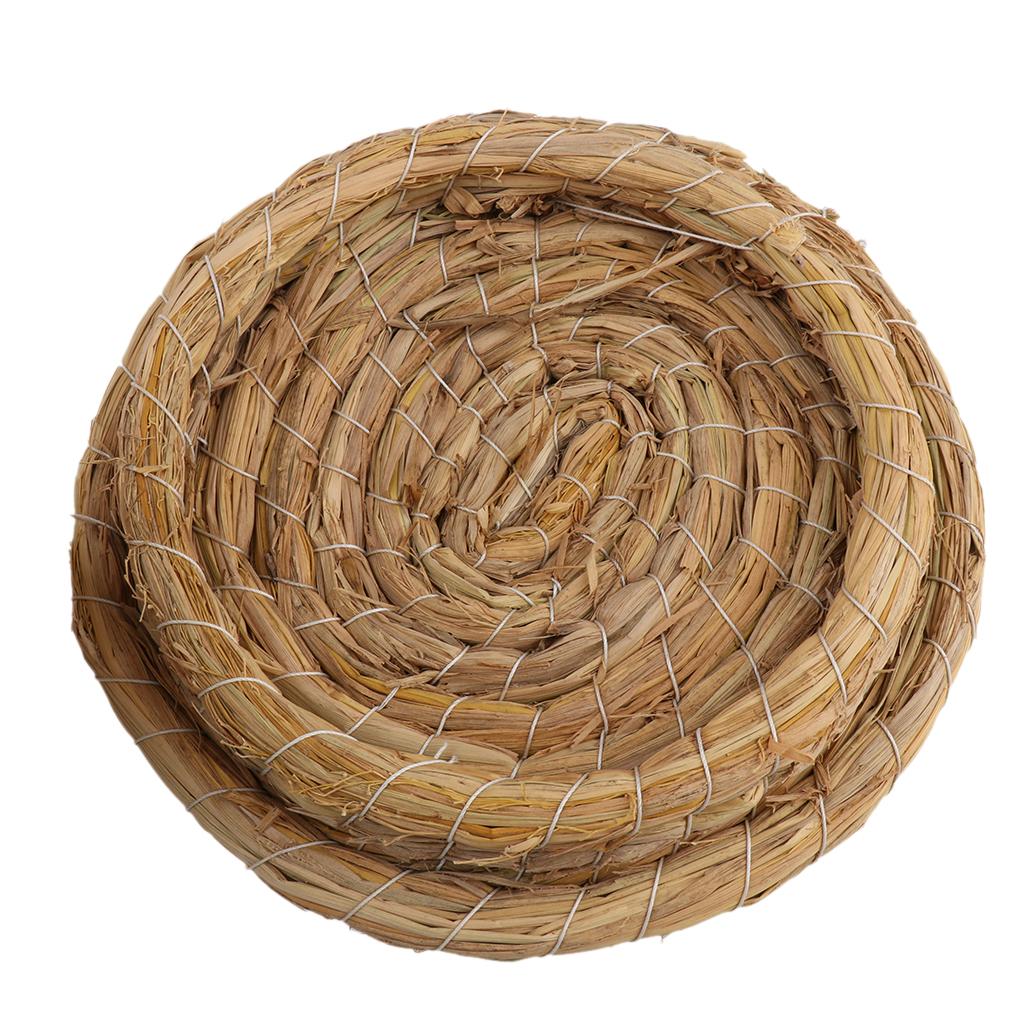 Straw Woven Bird Cage Hamster Rat Squirrel Parrot Chinchilla House Bed S