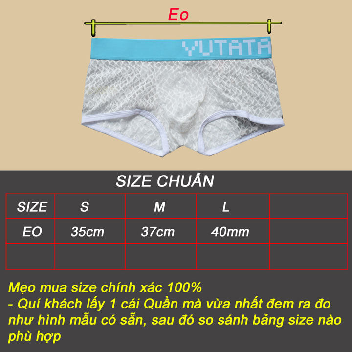 Quần lót nam boxer ren lưới thoáng mát - A064