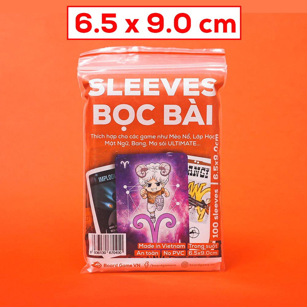 Sleeve Bọc Bài  6.5 x 9.0 (100 cái/bọc)