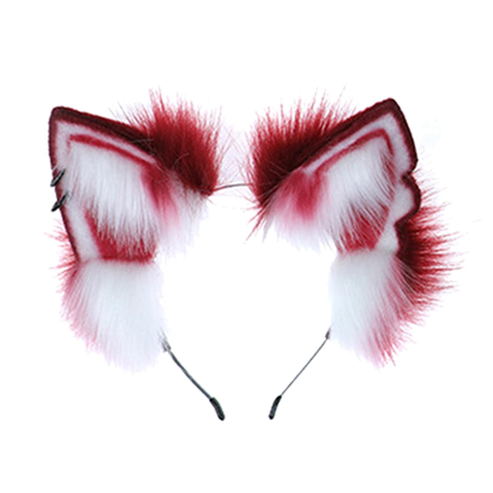 Wolf Ears and Tail Set Costume Accessories Hair Clip for Performance Halloween