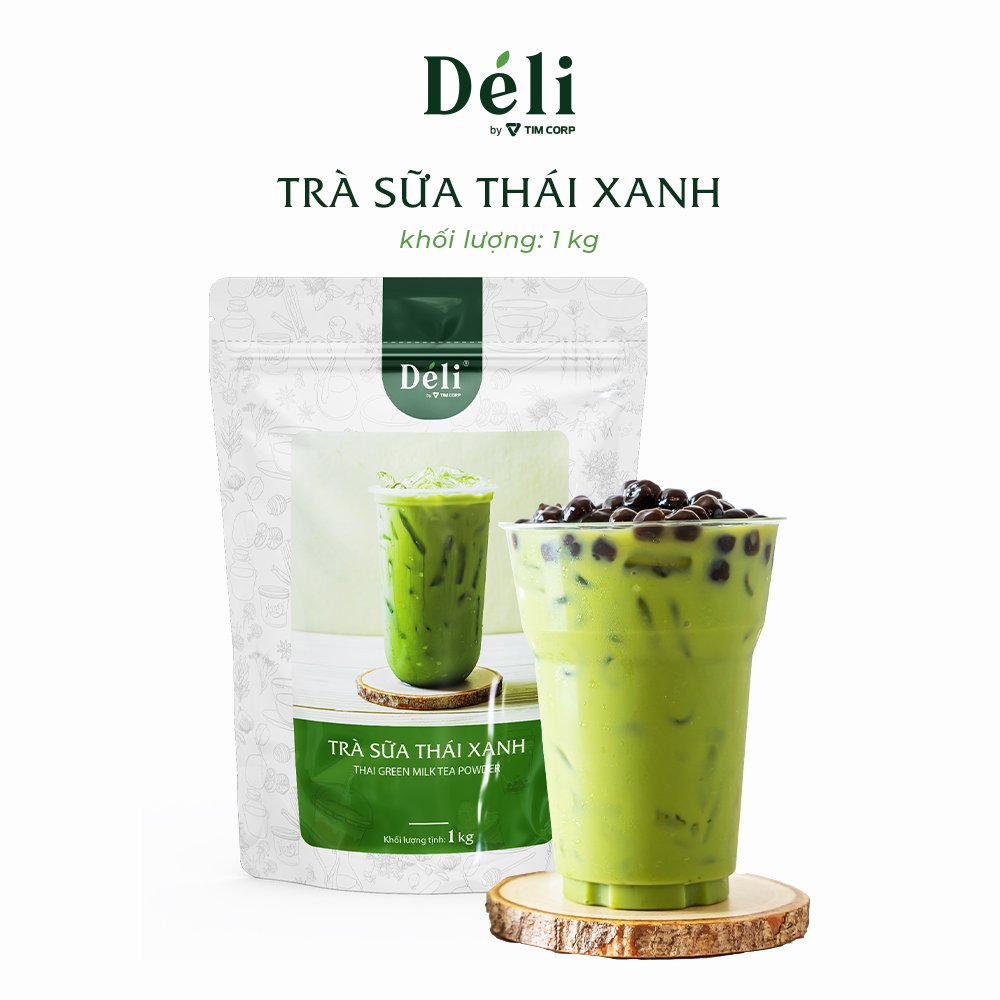 Trà Sữa Thái Xanh 3in1 Déli 1KG [CHUYÊN SỈ] HSD: 18 tháng, nguyên liệu tự pha trà sữa tại nhà chỉ với 3 phút, chuẩn vị trà sữa Thái.