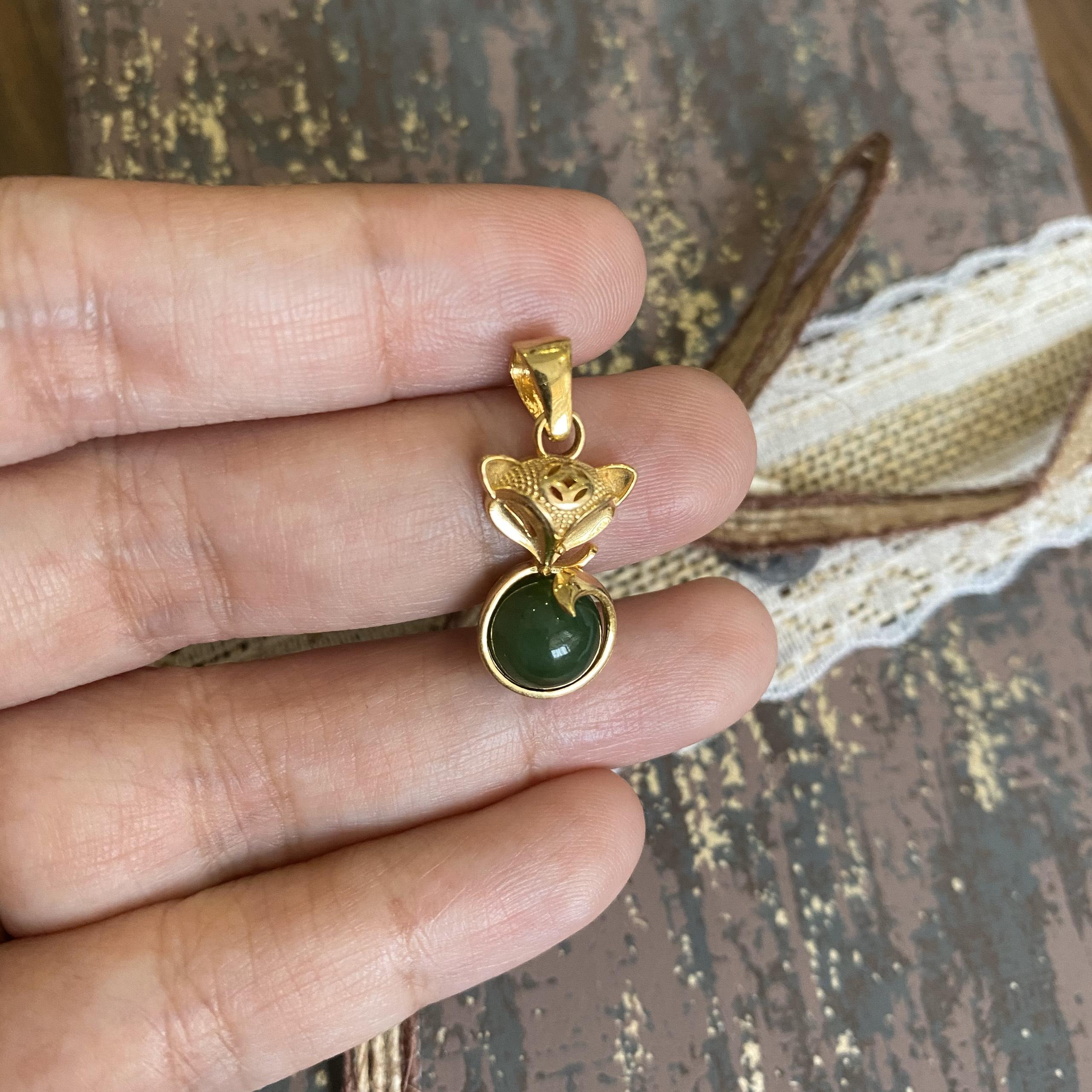 Mặt Hồ Ly Ngọc Bích 10K