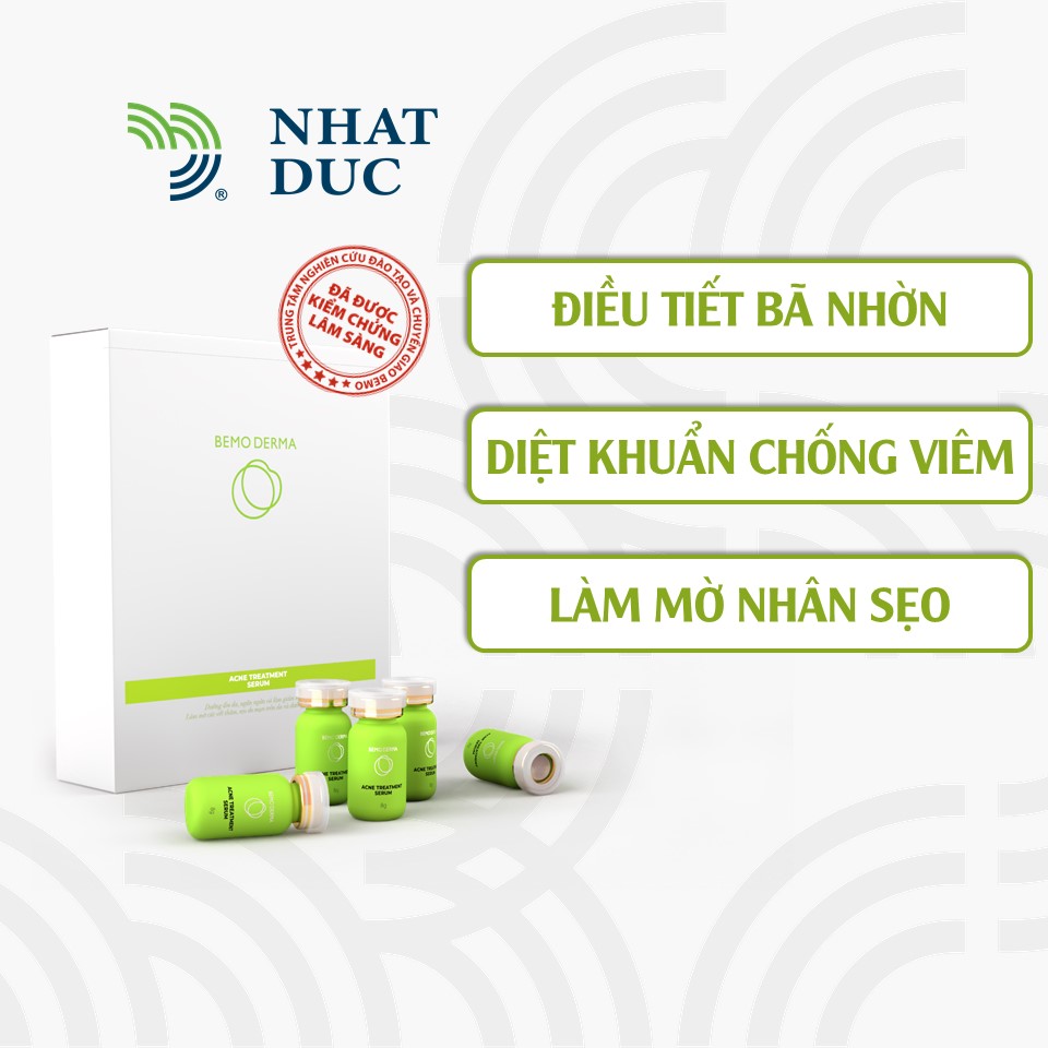 Serum mụn BEMO Derma - Xóa thâm, Mờ sẹo, Diệt vi khuẩn, vi nấm, Đánh bay 07 loại mụn từ nhẹ đến nặng