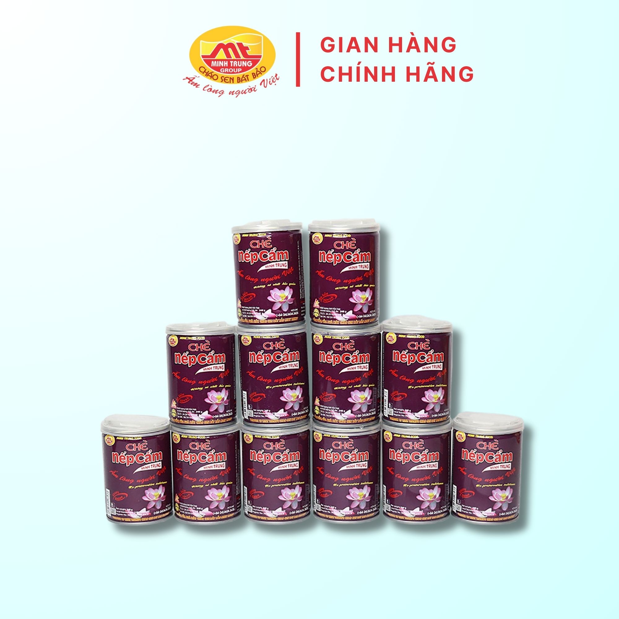 Chè Nếp Cẩm Minh Trung lốc 12 lon - CHENEPCAM 12