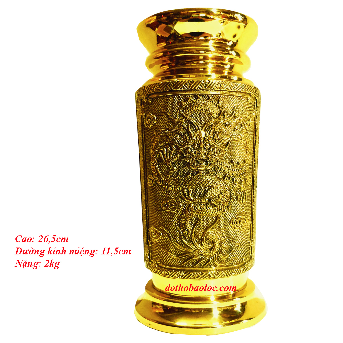 Ống đựng nhang bằng đồng thương hiệu Vĩnh Tiến dài 26,5cm, nặng 2kg