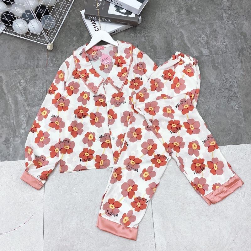 Đồ bộ nữ tay dài, đồ bộ mặc nhà chất liệu mango size dưới 65kg