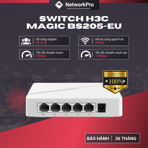 Bộ Chia Mạng Switch Để Bàn H3C BS205 Hàng Chính Hãng 5 Cổng Gigabit