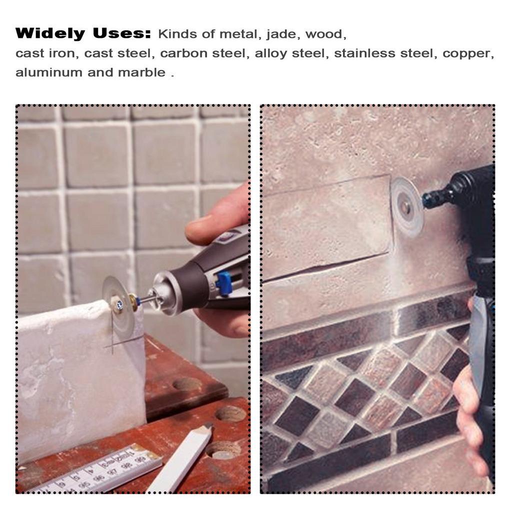 Diamond Coated Cutting Wheels Saw Blades Disc Rotary Tool Kit Handle 3.17mm