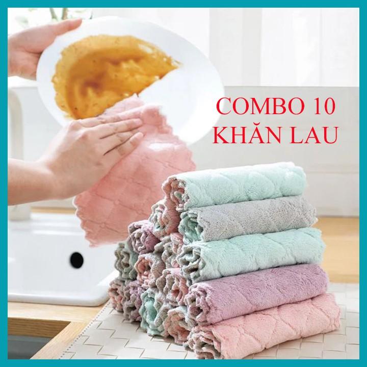 10 Khăn Lau 2 mặt thấm hút nước đa năng nhỏ gọn