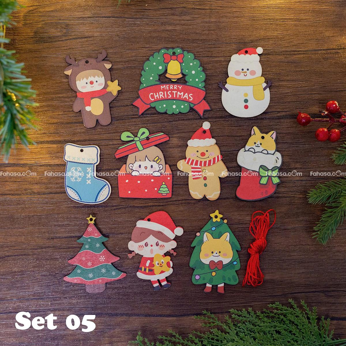Dây Hình Gỗ Trang Trí Giáng Sinh - Bách Mộc - Set 5