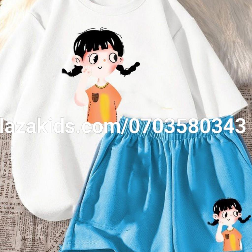Bộ quần áo hè dành cho bé gái 6-12 tuổi . Xinh xắn, đáng yêu, thoáng mát KIDS GENZ-thun cao cấp 4 chiều chính phẩm