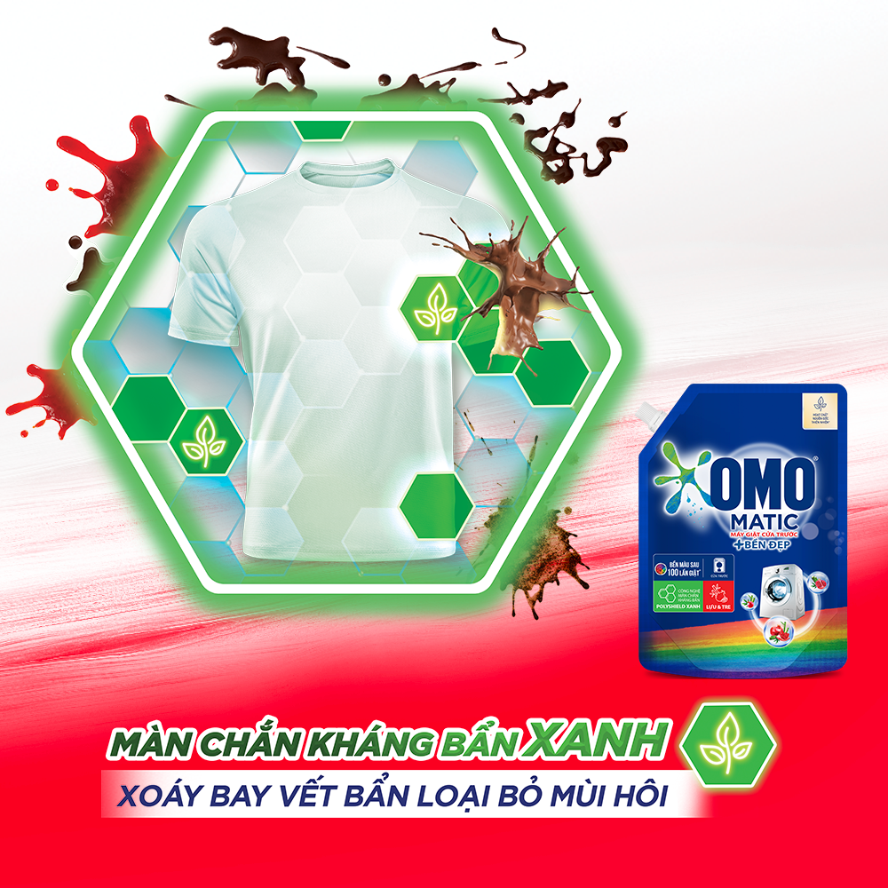 Túi Nước Giặt Omo Matic Cho Máy Giặt Cửa Trước Bền Đẹp Bền Màu Sau 100 Lần Giặt 2.8Kg