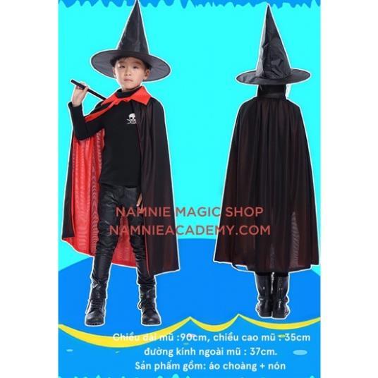 Set Bộ Áo Choàng Và Mũ Ảo Thuật Phù Thuỷ HALLOWEEN