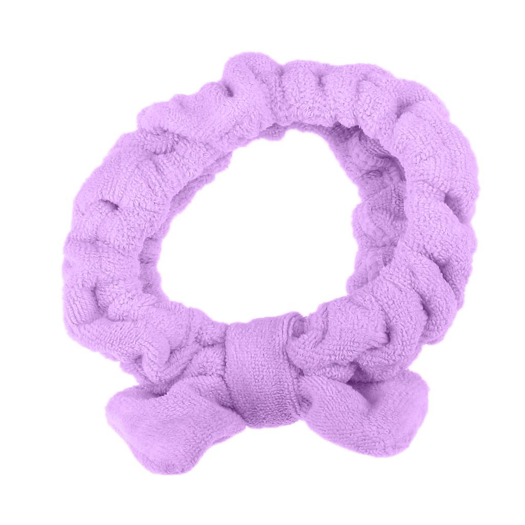 Bowknot Makeup Cosmetic Shower Bath Spa Elastic Hair Band Headband Purple