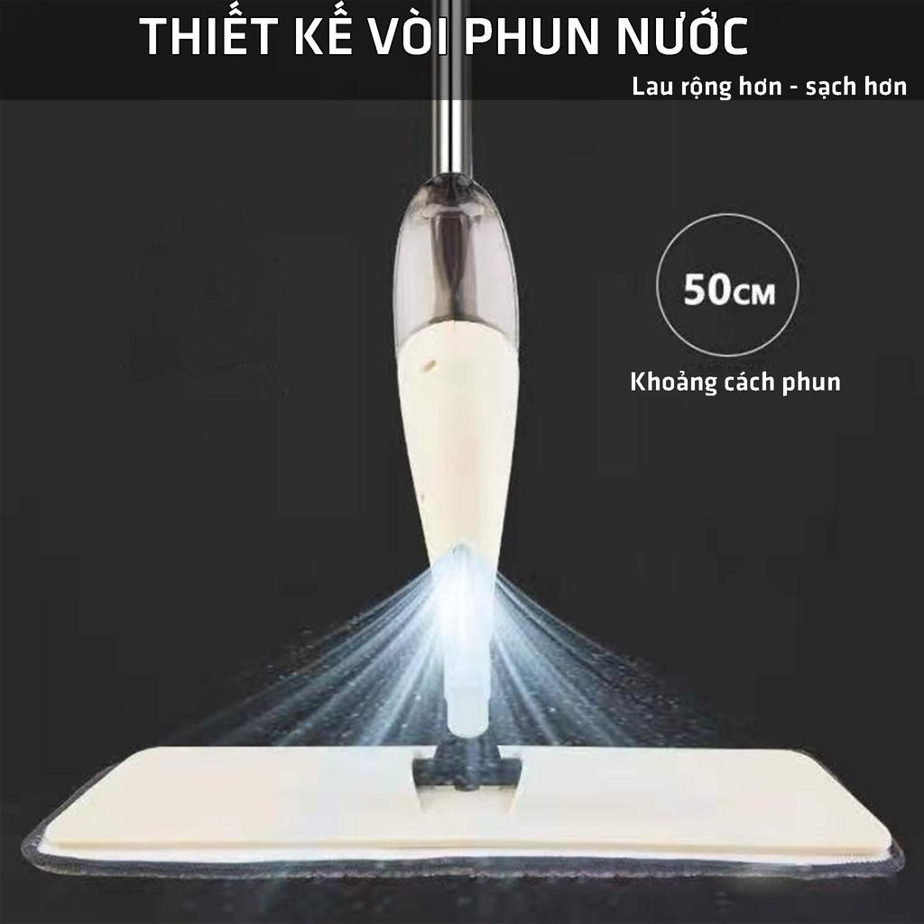 Cây Lau Nhà Phun Sương Thông Minh Xoay 360 Độ,Tay Cầm Inox Tiện Lợi Chắc Chắn