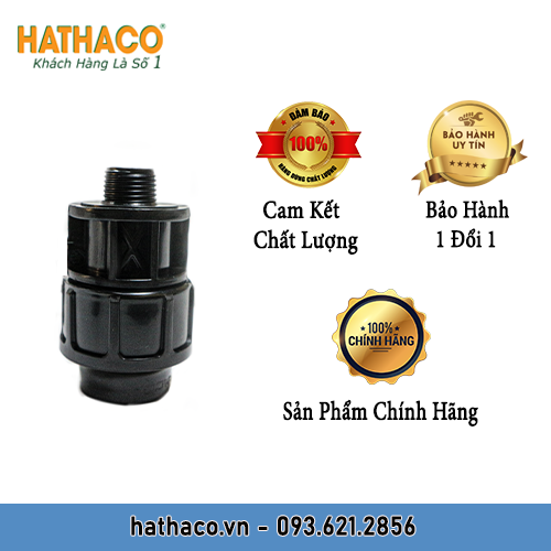 Combo 10 Măng Sông 25 Ren Ngoài 20 - 25 - 32 (ren 1/2&quot; - 3/4&quot; -1&quot;) HATHACO Nối Ống HDPE