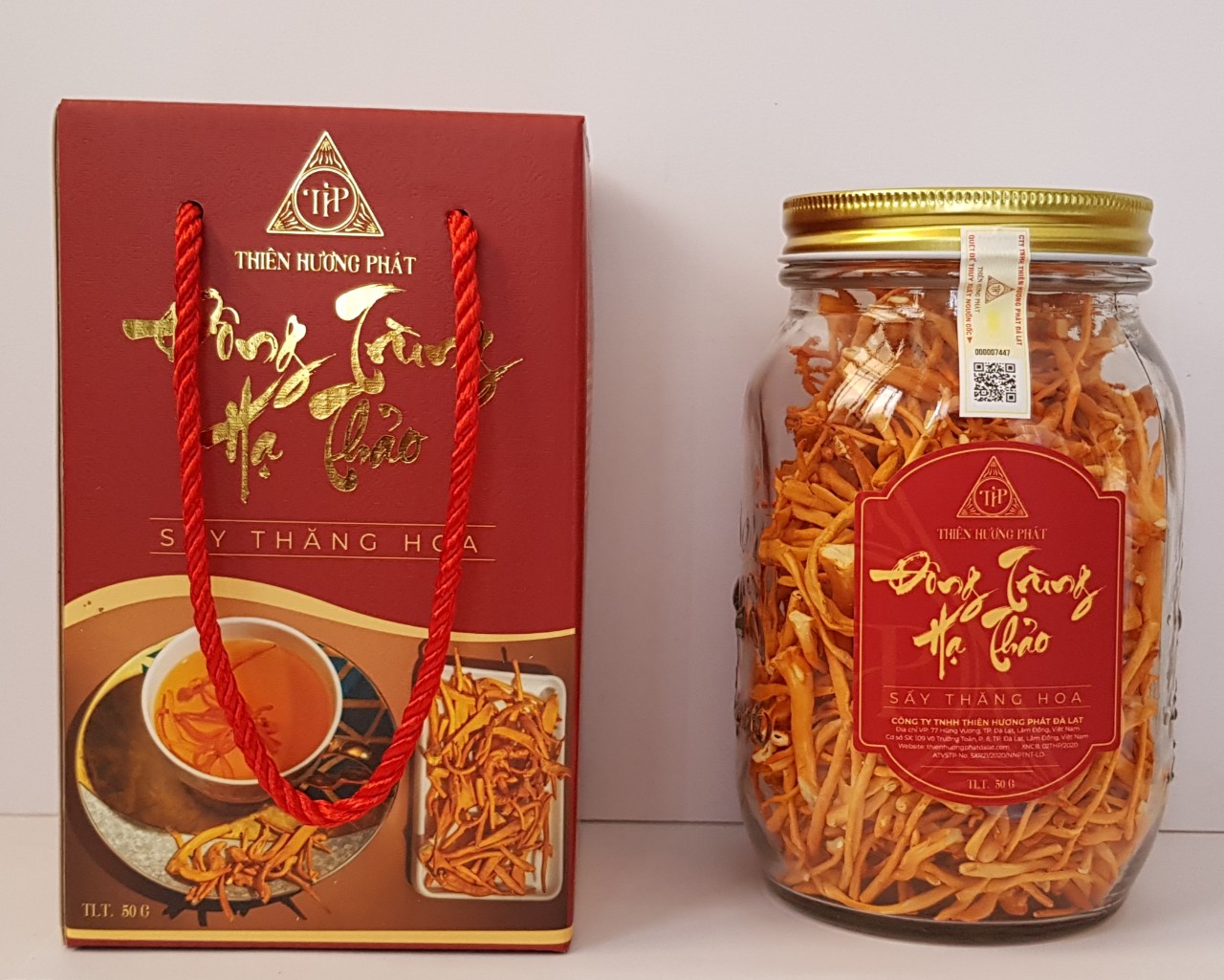 Đông Trùng Hạ Thảo Sấy Thăng Hoa Cao Cấp (hũ 50 gram) - Thiên Hương Phát Đà Lạt