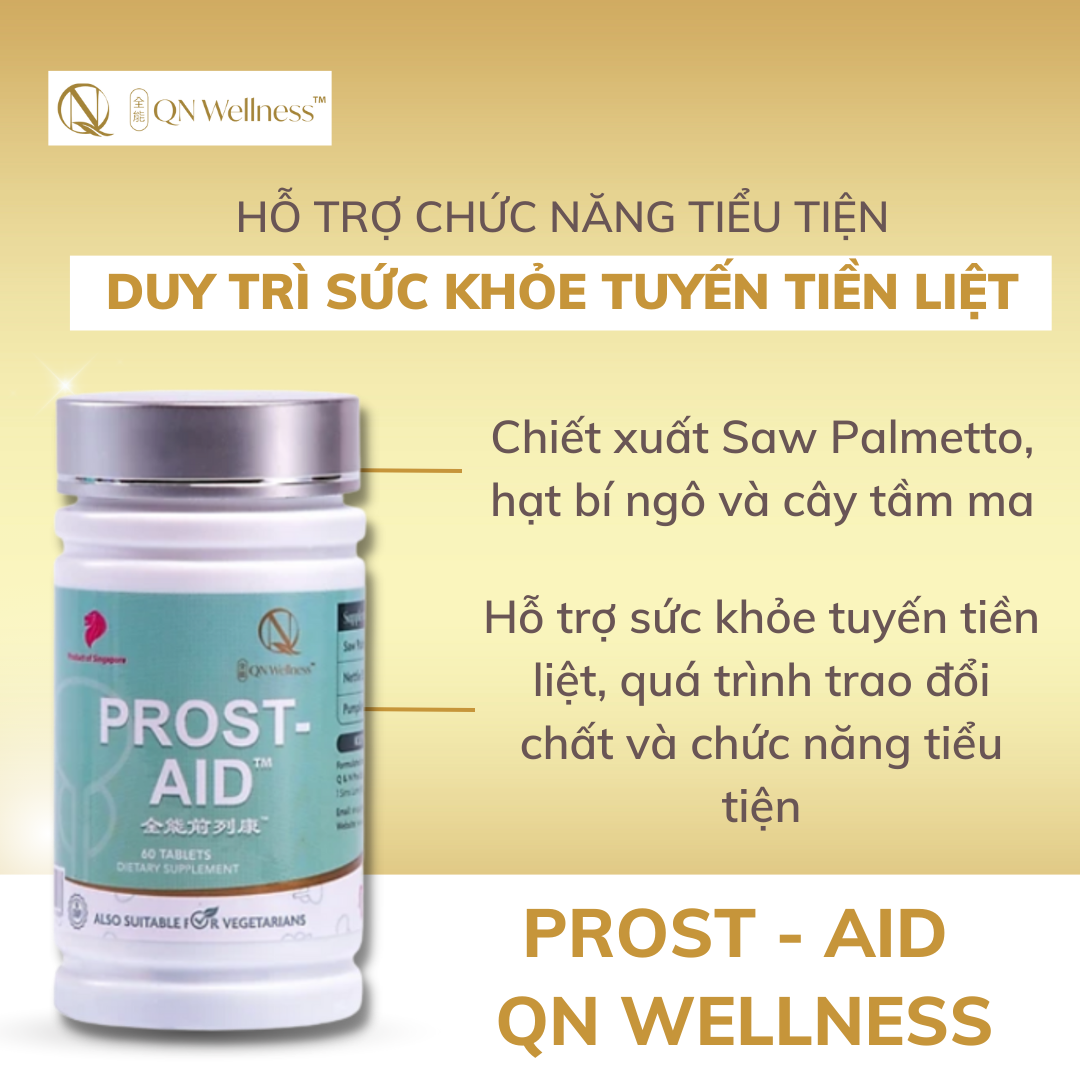 Combo Siêu Ưu Đãi Viên Uống Bổ Sung Prost-Aid QN Wellness Chiết Xuất Saw Palmetto Hỗ Trợ Trao Đổi Chất, Tăng Cường Sức Khỏe Tuyến Tiền Liệt & Chức Năng Tiểu Tiện - Hộp 60 Viên x 3