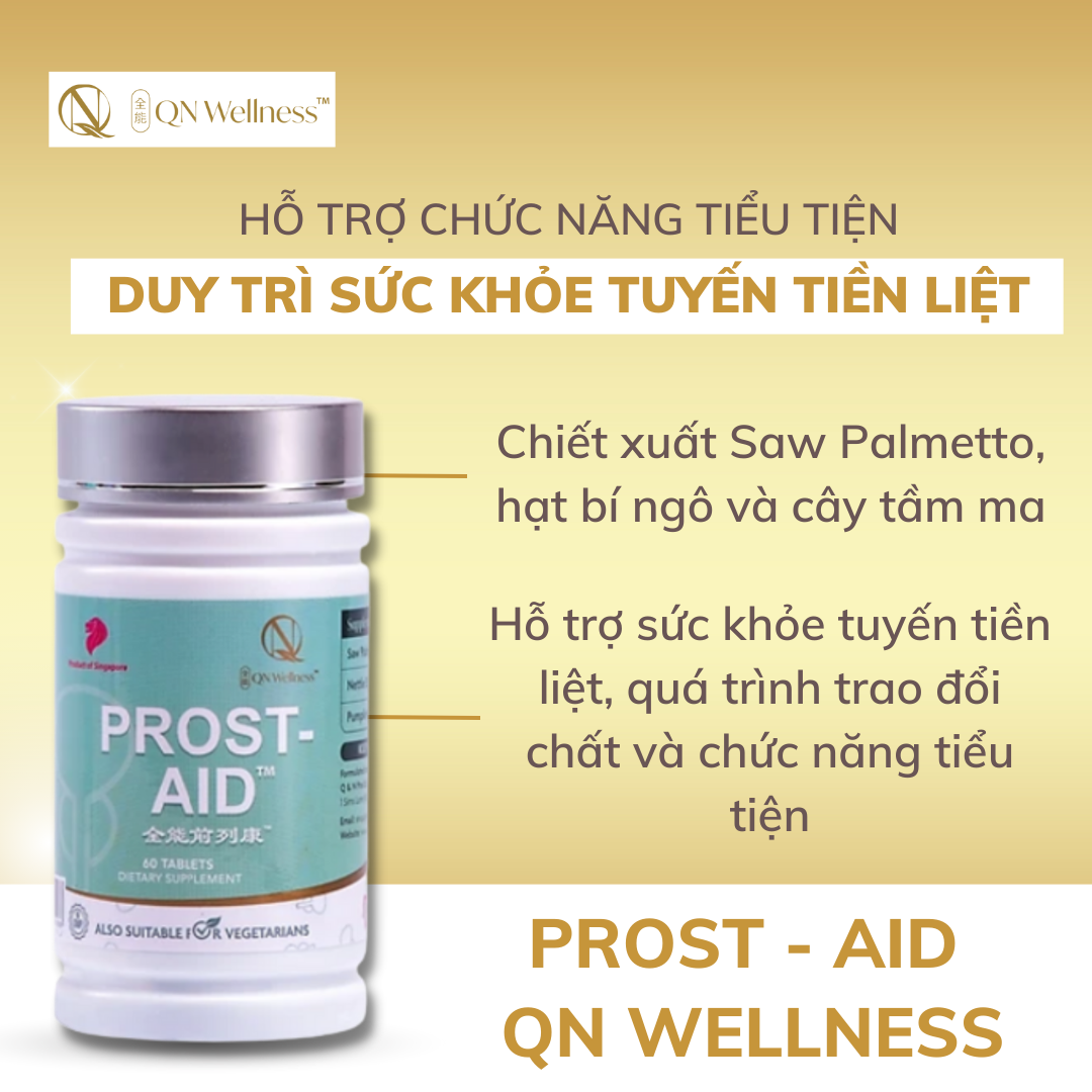 Combo Siêu Ưu Đãi Viên Uống Bổ Sung Prost-Aid QN Wellness Chiết Xuất Saw Palmetto Hỗ Trợ Trao Đổi Chất, Tăng Cường Sức Khỏe Tuyến Tiền Liệt & Chức Năng Tiểu Tiện - Hộp 60 Viên  x 3