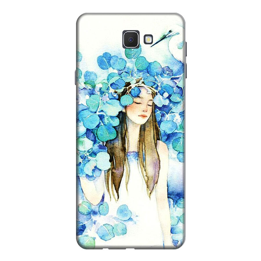 Ốp Lưng Dành Cho Điện Thoại Samsung Galaxy J7 Prime - Cô Gái Lá Xanh