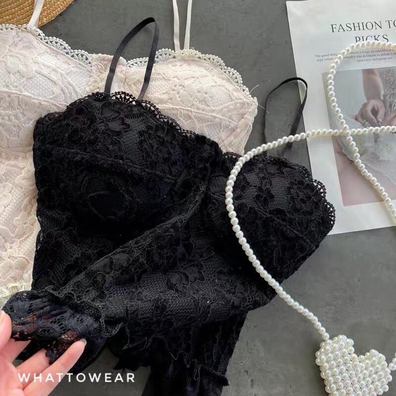 Bralette đan dây lưng sẵn mút ngực và lót