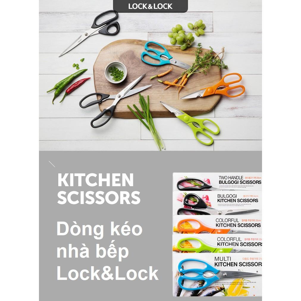 Kéo cắt thịt nướng Lock&Lock kéo nhà bếp bền đẹp sắc bén tiện dụng