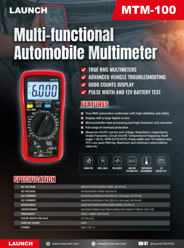 Đồng Hồ Vạn Năng VOM LAUNCH MTM-100