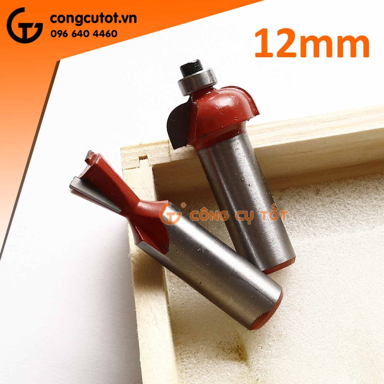 Hộp 12 mũi soi gỗ cốt 12.7mm - ½ inch đỏ