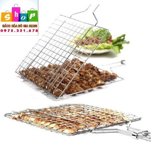 Vỉ Nướng Inox, Kẹp Nướng Thịt, Chả, Nướng Thực Phẩm Than Hoa Cao Cấp