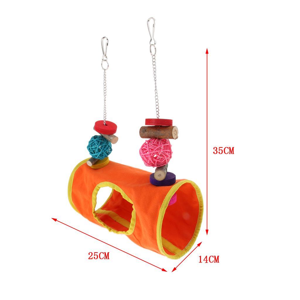 Bird Parrot Cage Hanging Decorative Toy Swing Bed Tunnel Hammock Hut