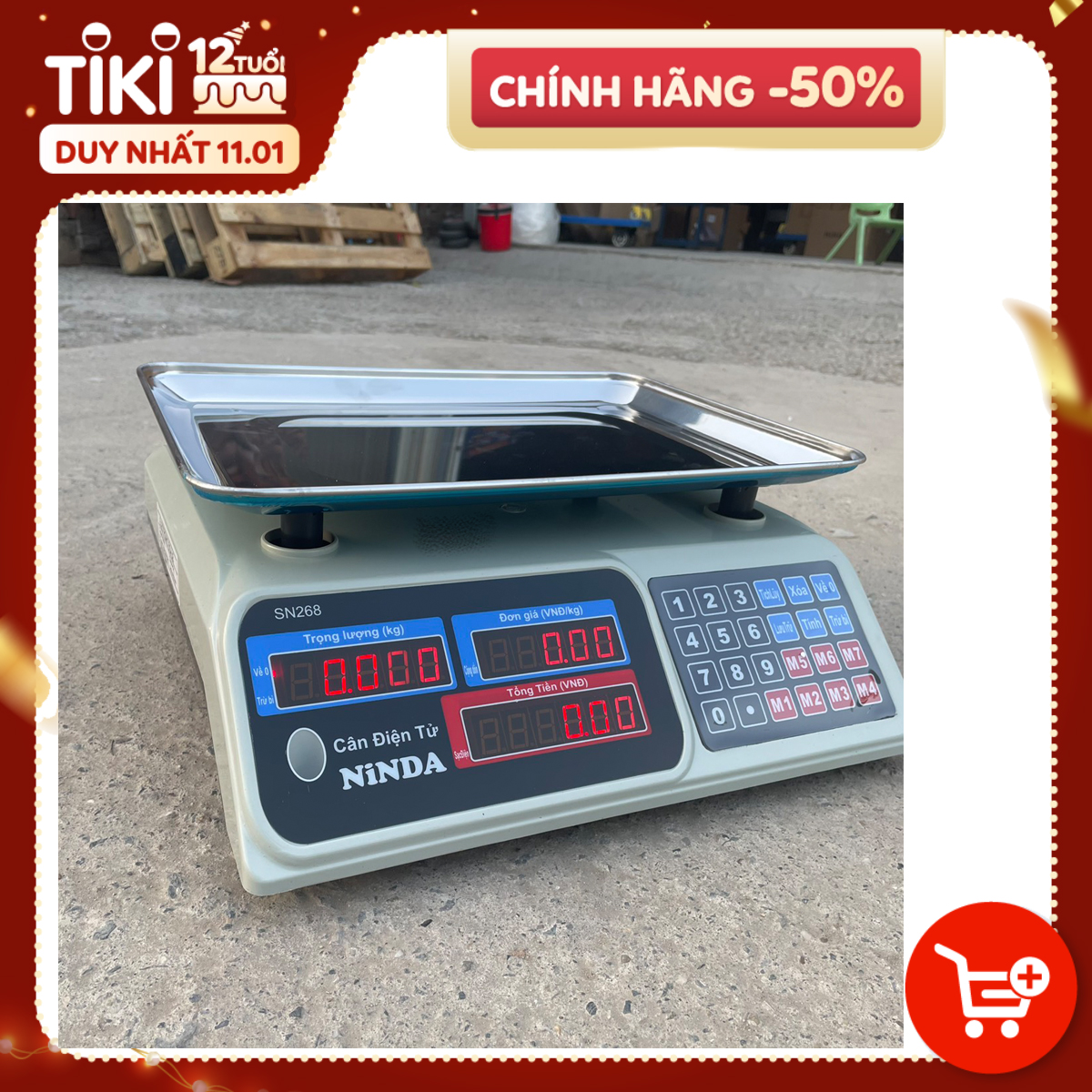 Cân điện tử 30kg Ninda, cân tính giá hoa quả thực phẩm sử dụng cho chuỗi siêu thị, cửa hàng trái cây, rau quả, thủy hải sản