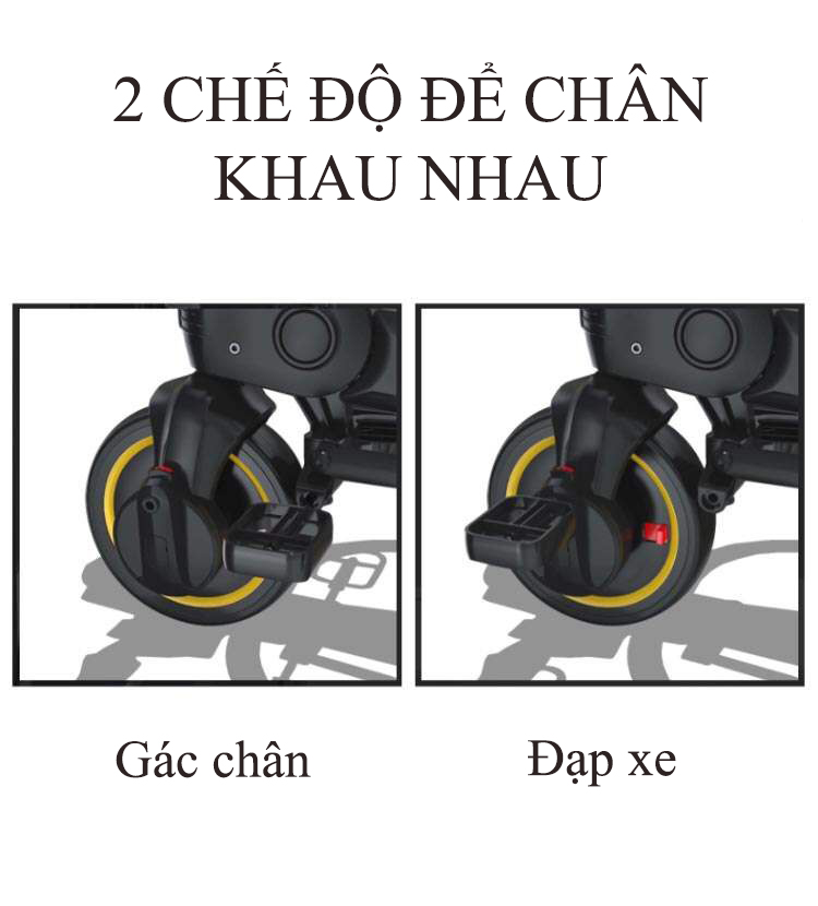 Xe đẩy 3 bánh  cho  bé  3in1 kiêm xe  chòi chân ngã lưng 3 cấp độ siêu gấp gọn, dành cho bé từ 1 - 5 tuổi trọng tải 40kg