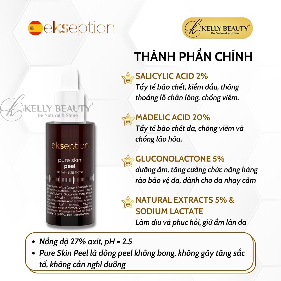 ekseption Pure Skin Peel - Giảm Mụn, Mờ Thâm, Se Nhỏ Lỗ Chân Lông - Kelly Beauty