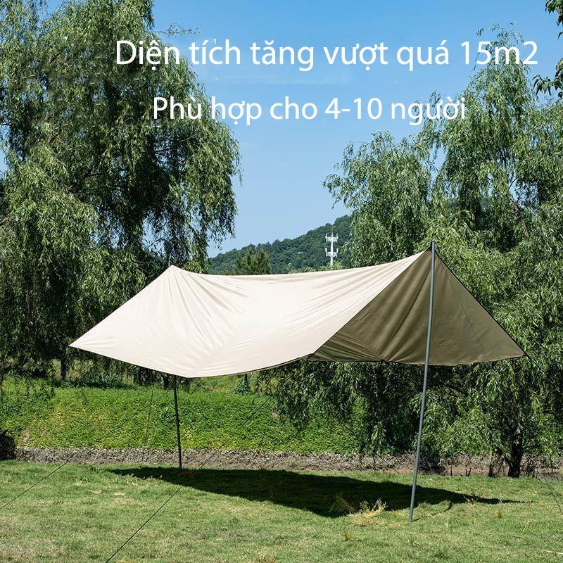 Tấm tăng tarp lều dã ngoại cắm trại du lịch ngoài trời kèm dây căng chống nắng mưa