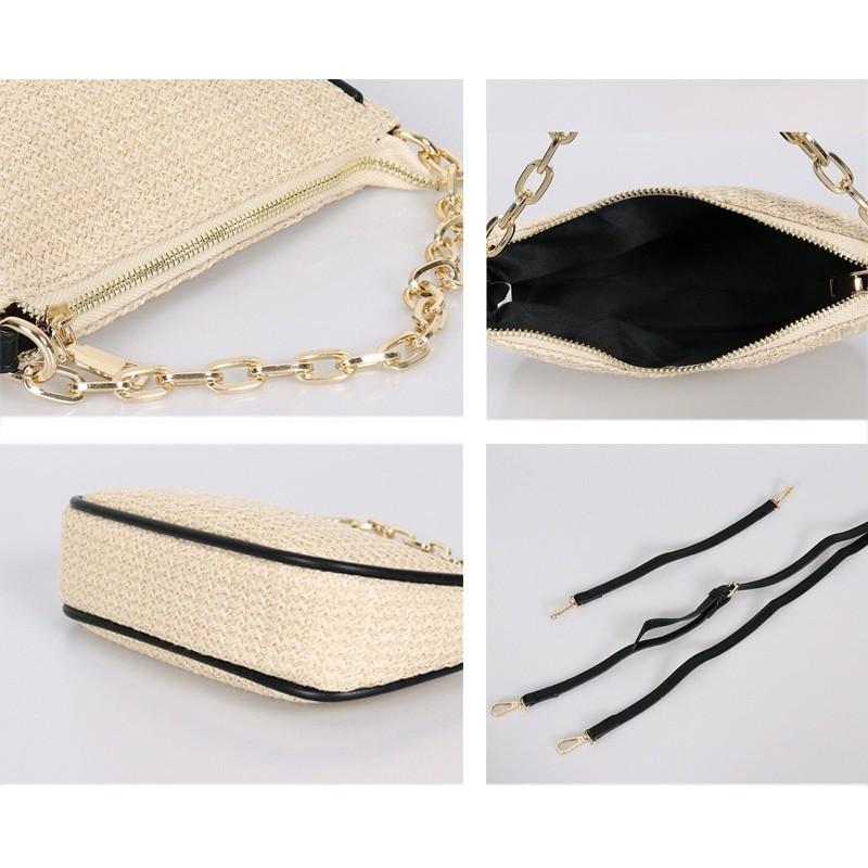 Túi kẹp nách đeo chéo túi cói ulzzang xinh lung linh