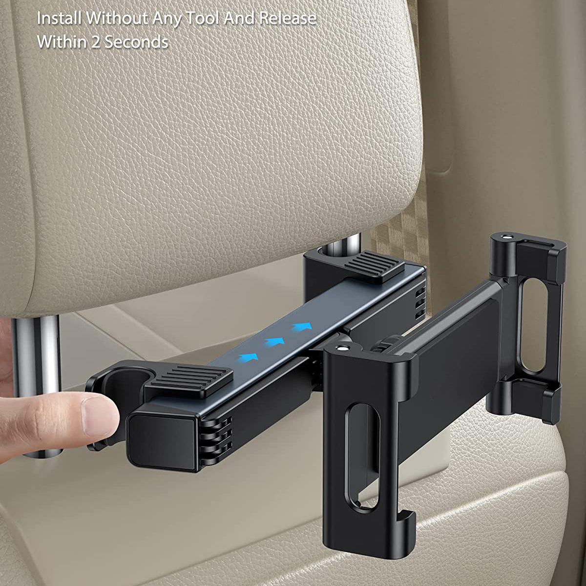 Giá đỡ cho iPad / Table / máy tính bảng Xoay 360 thu gọn lắp ghế sau dùng cho ô tô xe hơi hiệu Rock Universal Table backseat holder phù hợp nhiều dòng xe, dùng cho máy 6.5 inch đến 12.9 inch - Hàng nhập khẩu