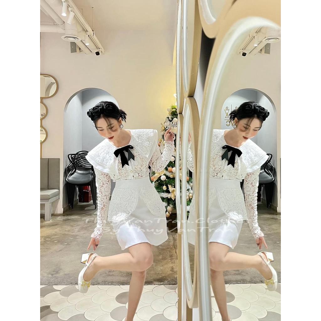 Set áo ren cổ Ulzzang &amp; chân váy A